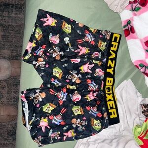 2 pack of Cartoon Print Shorts - Black (worn as womans sleep shorts)